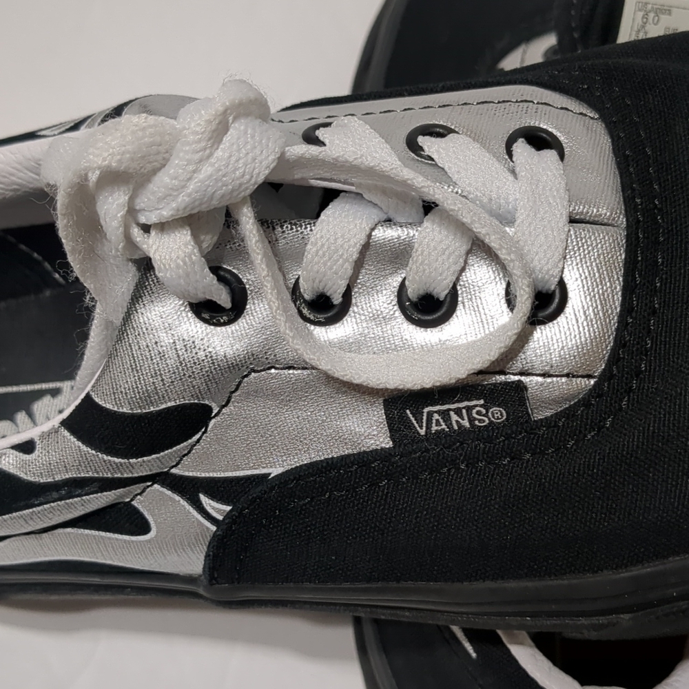 Vans Old School Metallic flame Blk-silver Vans Shoes | Fire Vans - Picture 7 of 8